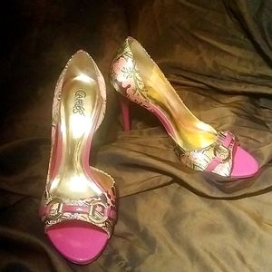 Vibrant Carlos Santana Sandal Roulette Heels size 7.5